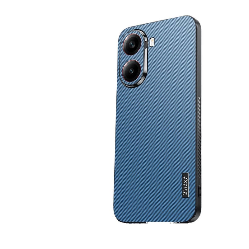 غطاء واقي بKevlar Texture لـ Xiaomi 15 Ultra مع حماية من السقوط ولمسة نهائية غير لامعة مع مقاوم للصدمات مع نسيج كيفلار باللون أزرق باللون الأزرق - Image 1