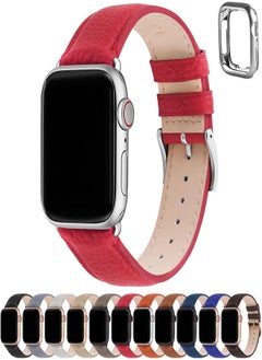 Fullmosa Fullmosa Compatible with Apple Watch Straps 49mm 45mm 44mm 42mm 41mm 40mm 38mm Genuine Leather iWatch Replacement Bands for Apple Watch Series 9/8/7/6/5/4/3/2/1 