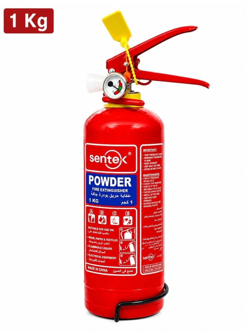 Sentex 1 kg Dry Powder Fire Extinguisher ABC Fire Shield for Homes, Cars, and Vans - Image 1