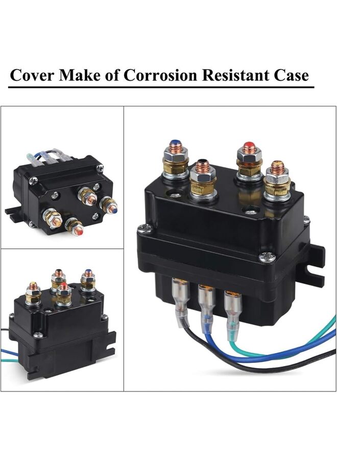 12V 250A Winch Solenoid Relay Contactor Thumb Truck for ATV UTV 2000-5000lbs Winch with 6 Protecting Caps - Image 3