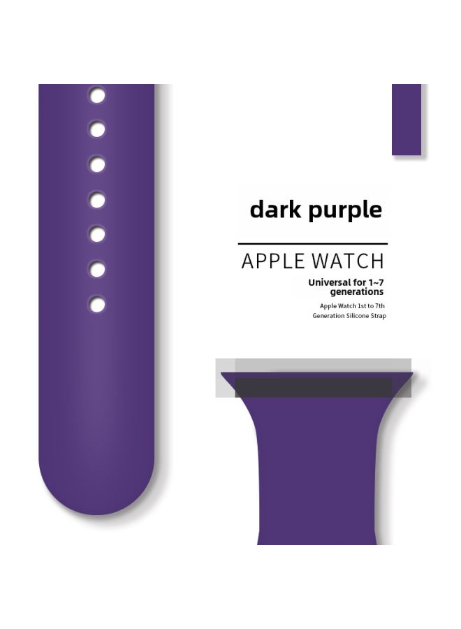For Applewatch8 Apple S9 Silicone Strap Monochrome Iwatch Same Single Stud Snap Sport Wristband - Image 1