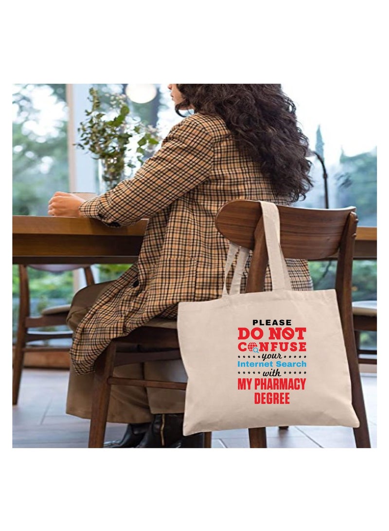 برينت شوب فور مي حقيبة قماش لتقدير يوم الصيدلي - الاحتفال بيوم الصيادلة - حقيبة التسوق والحفلات لطلاب الصيدلة - المعلمين - Image 3