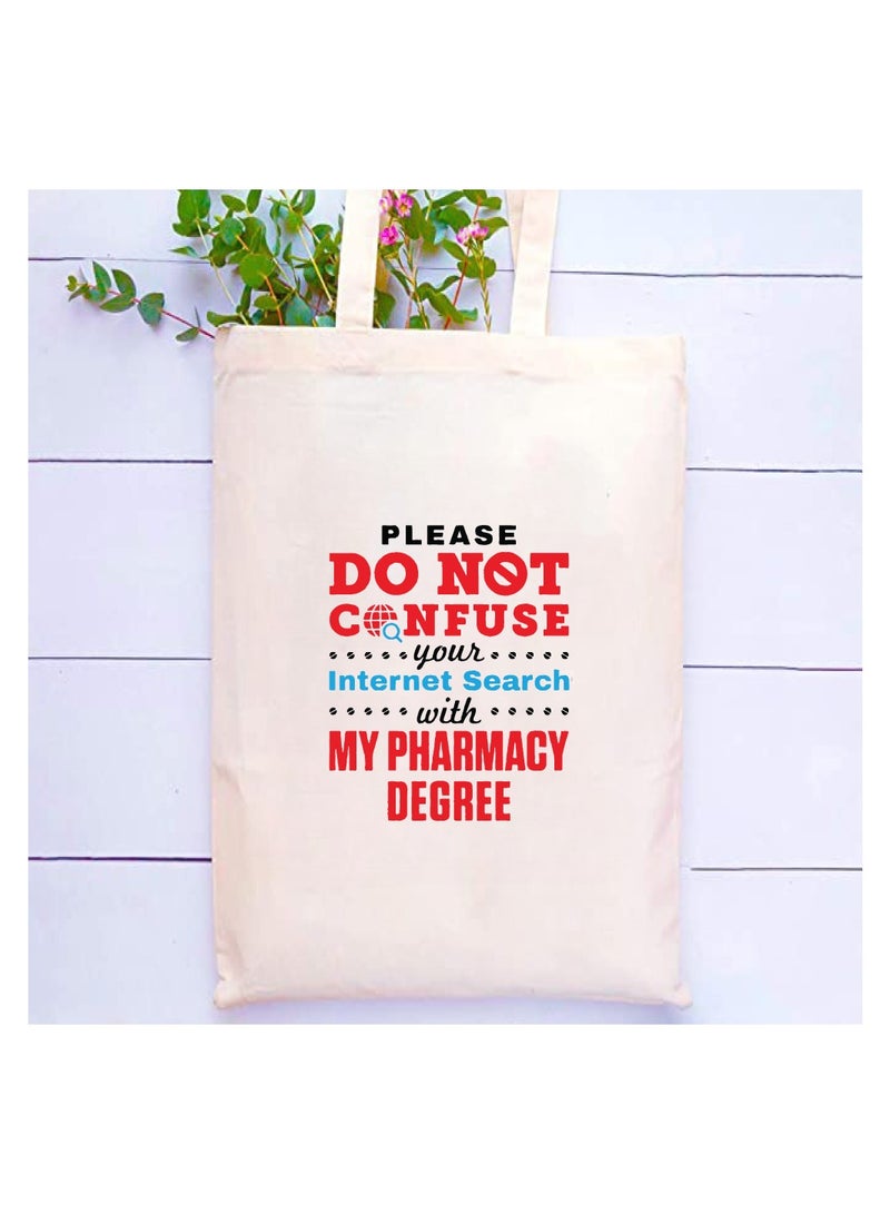 برينت شوب فور مي حقيبة قماش لتقدير يوم الصيدلي - الاحتفال بيوم الصيادلة - حقيبة التسوق والحفلات لطلاب الصيدلة - المعلمين - Image 2