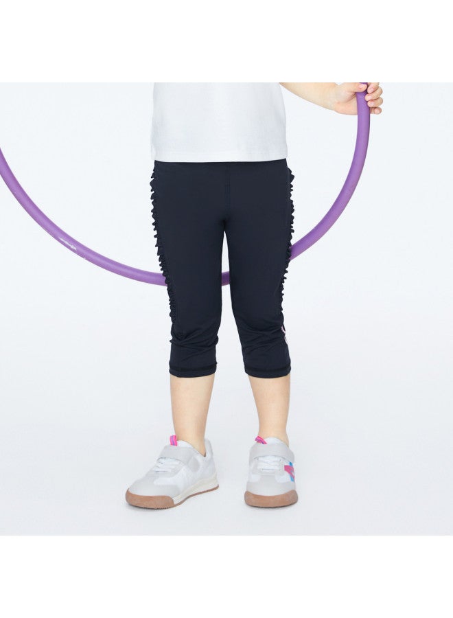 Annil Girls' High-stretch Yoga Pants - New Summer Sports Base Layer, Quick-dry Elastic 7/8 Leggings For Versatile Outfits - Image 2