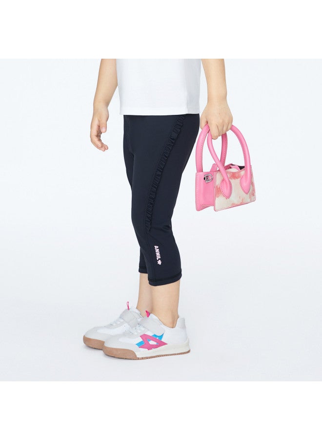 Annil Girls' High-stretch Yoga Pants - New Summer Sports Base Layer, Quick-dry Elastic 7/8 Leggings For Versatile Outfits - Image 3