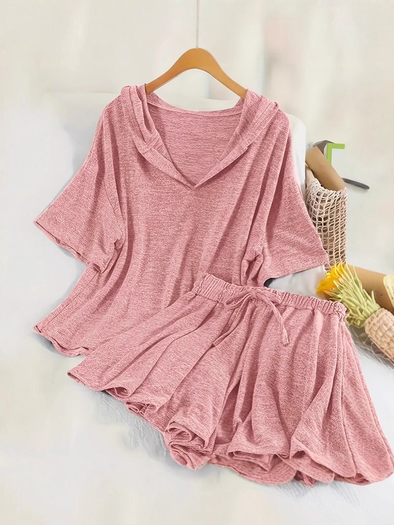 Women's Casual Sport Set Spring Summer Hooded Two-Piece Outfit - Image 2