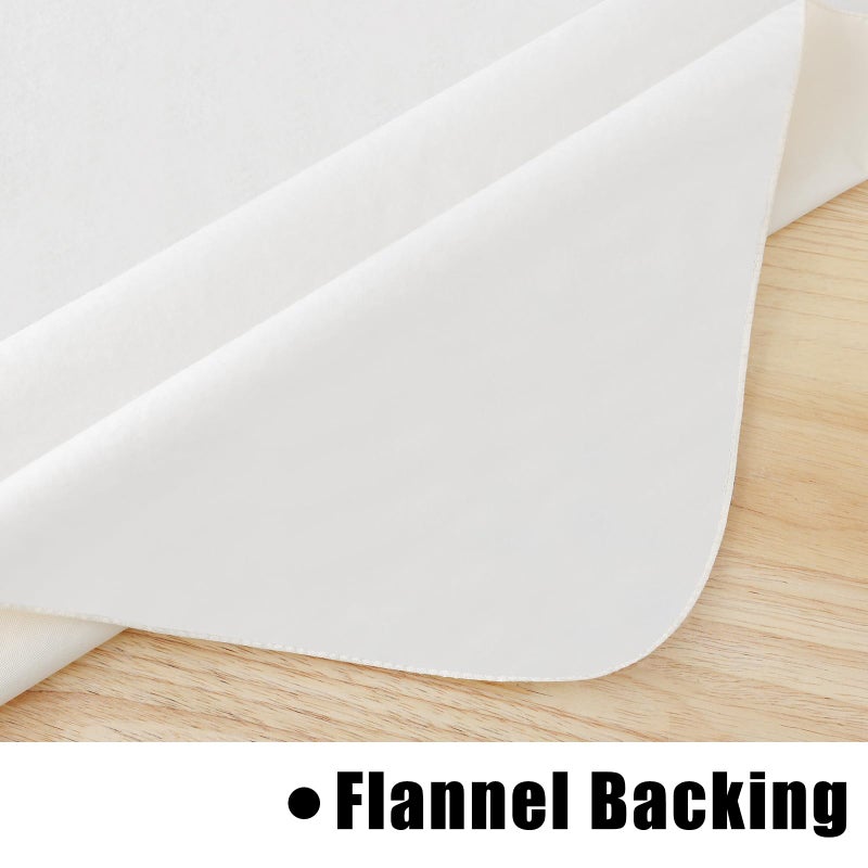homing Rectangle Vinyl Tablecloth, Waterproof Spillproof Plastic Flannel Backed Table Cloth, Wipe Clean Table Cover for Dining, Buffet Parties and Camping (Beige, 60" x 84") - Image 5