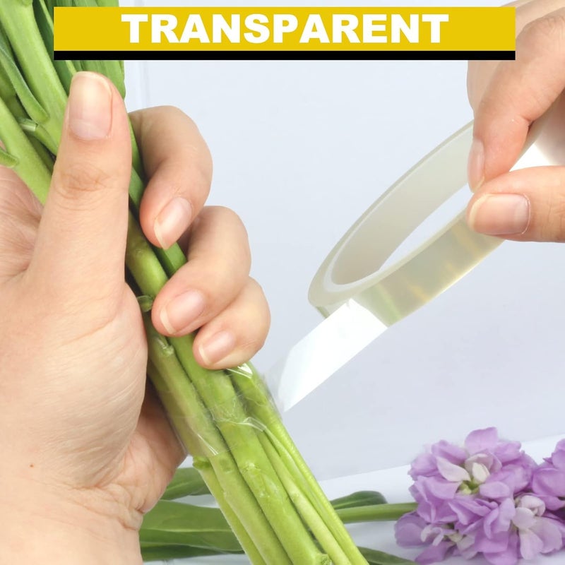 ARIFLOR 2Packs Clear Floral Tape - 1/4" Wide Floral Vase Tape, Clear Waterproof Floral Tape for Fresh Flower Bouquets and Flower Arrangements Crafts (0.25inch*2Packs) - Image 3