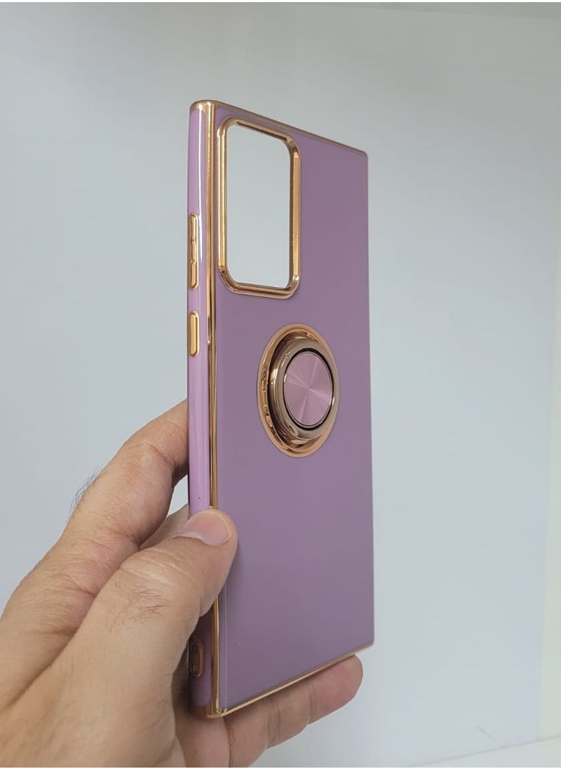 Samsung Galaxy  Note 20 Ultra case with 360 degree round ring and holder Pink colour