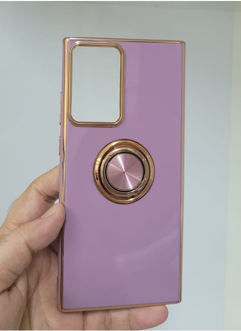 Samsung Galaxy  Note 20 Ultra case with 360 degree round ring and holder Pink colour