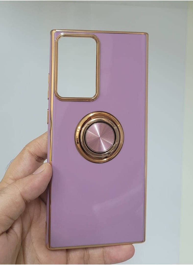 Samsung Galaxy  Note 20 Ultra case with 360 degree round ring and holder Pink colour
