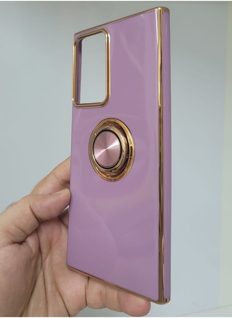 Samsung Galaxy  Note 20 Ultra case with 360 degree round ring and holder Pink colour