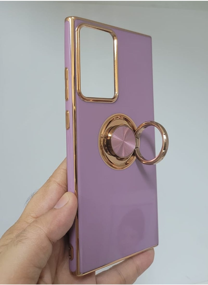 Samsung Galaxy  Note 20 Ultra case with 360 degree round ring and holder Pink colour