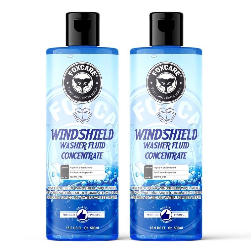 Foxcare Windshield Washer Concentrate For Car - Car Windshield Cleaner In Concentrate Form (20mL Enough For 1L Tank) With Our Car Wiper cleaner- 500ml (PACK 2) - Image 1
