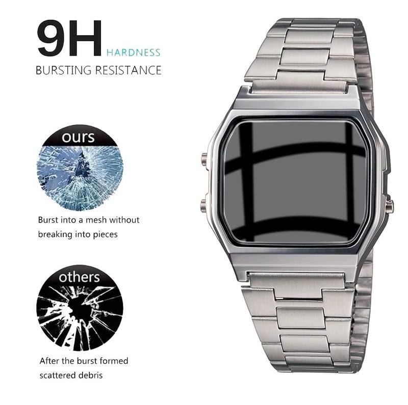 VERTUS® Premium Tempered Glass Screen Protector for Casio Vintage A159W-N1DF Watch [3-PACK] - Image 2