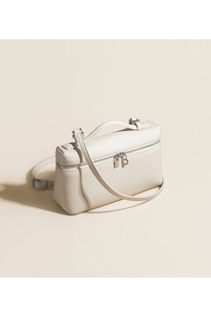 LP LP19 Lunch Box Bag – Women's Crossbody Small Handbag with Premium Craftsmanship & Elegant Top Handle-White - Image 1
