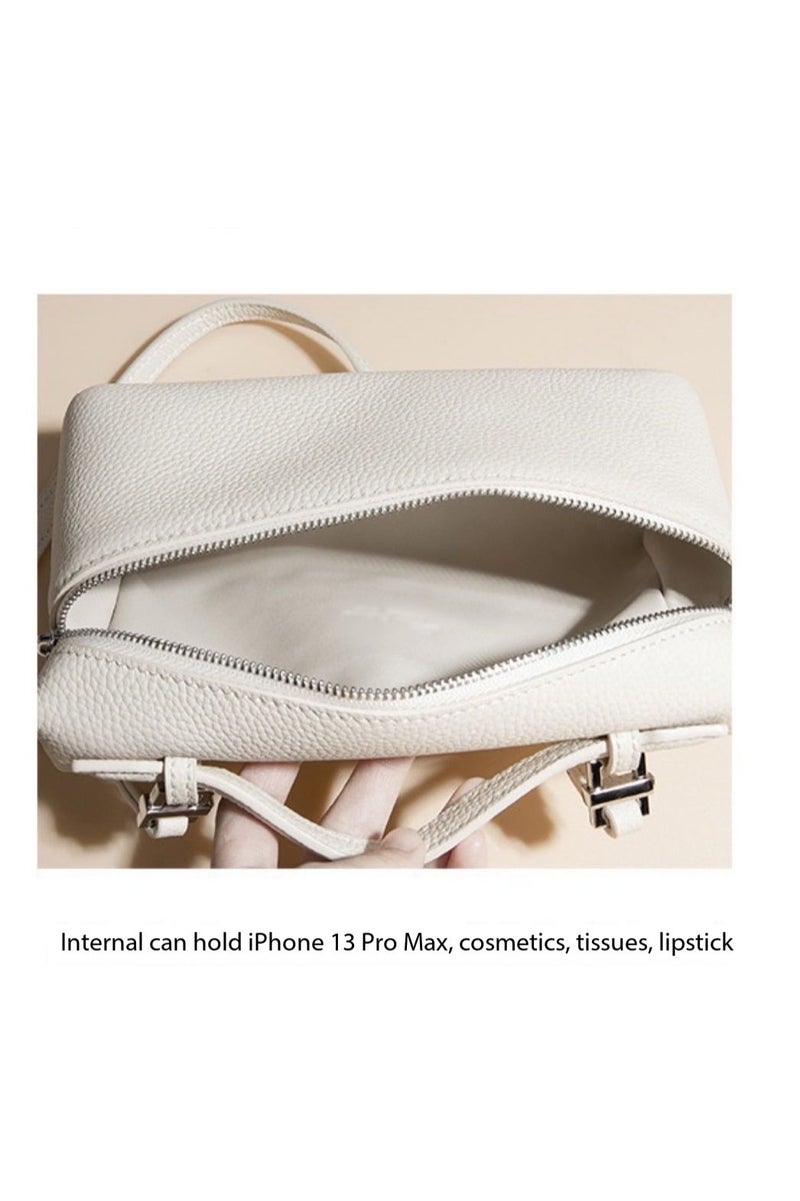 LP LP19 Lunch Box Bag – Women's Crossbody Small Handbag with Premium Craftsmanship & Elegant Top Handle-White - Image 4