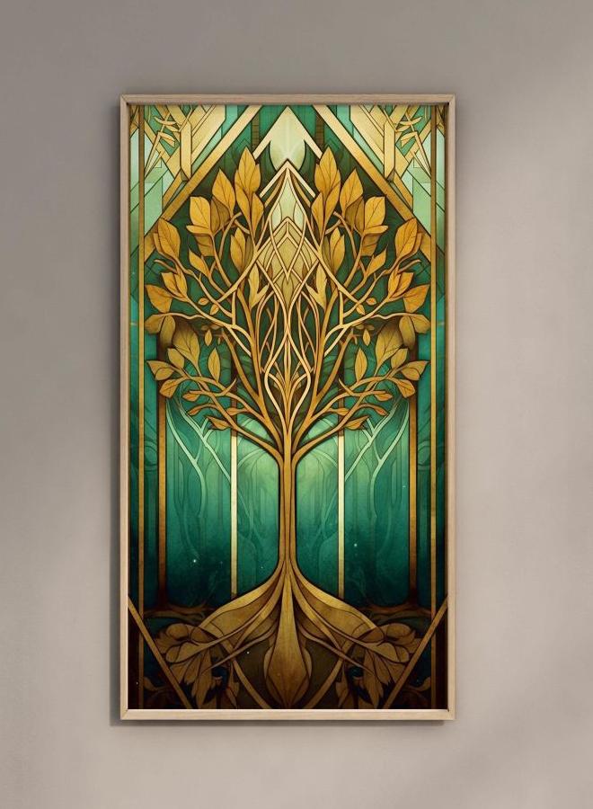 Green Gold Art Deco Poster, 1920 Home Decor, Art Deco Print Vintage, Art Deco Tree Print, Leafy Wall Art, Unframed A4 A3 A2 A1 US Sizes