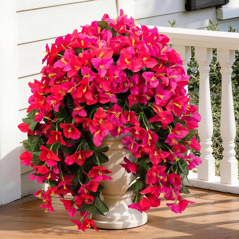 ColoPlay Artificial Hanging Flowers for Outdoors Faux Plants, 2PCS Artificial Outdoor Flowers for Spring Decor, UV Resistan Realistic Daisy Fake Hanging Plants for Indoor Planter Garden Porch(Vibrant Trio) - Image 1