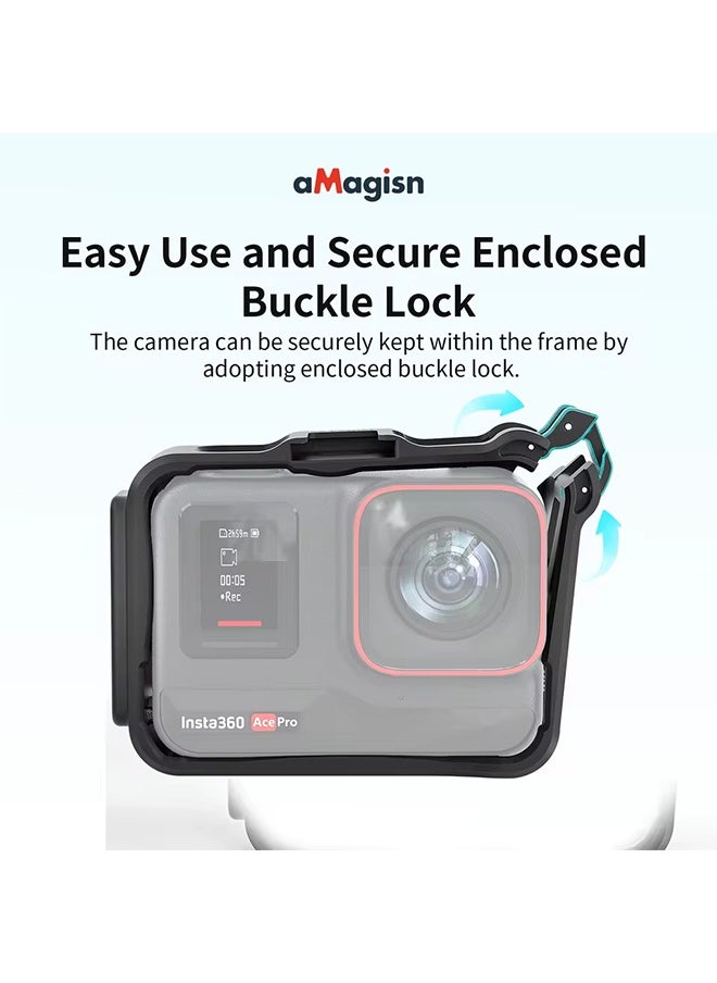 aMagisn aMagisn Utility Frame Plastic Cage Protective Housing , Horizontal Vertical Mounting Jacket for Insta360 Ace Pro 2 Accessories  - Image 2