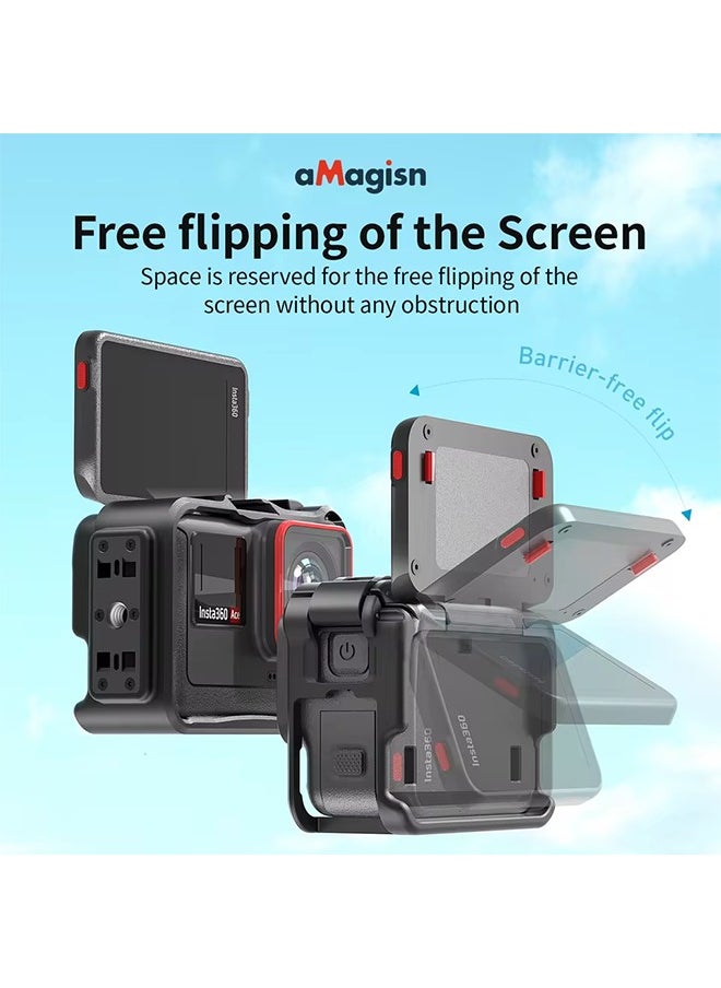 aMagisn aMagisn Utility Frame Plastic Cage Protective Housing , Horizontal Vertical Mounting Jacket for Insta360 Ace Pro 2 Accessories  - Image 4