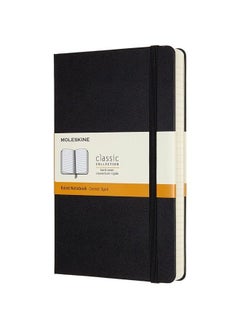 MOLESKINE – غطاء صلب كلاسيكي للكمبيوتر المحمول بورقة محكومة موسع مقاس 13 × 21 سم و Elastic Closure Journal – أسود