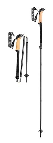 LEKI Black Series FX Carbon Collapsible Lightweight Walking Poles for Trekking & Hiking - Black-Carbon - 110-130 cm - Image 1