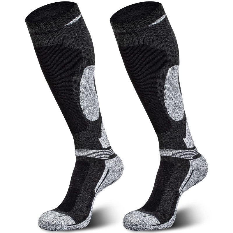 Muezna Merino Wool Ski Socks for Mens Womens Knee High Thermal Snowboarding Socks for Cold Weather - Image 1