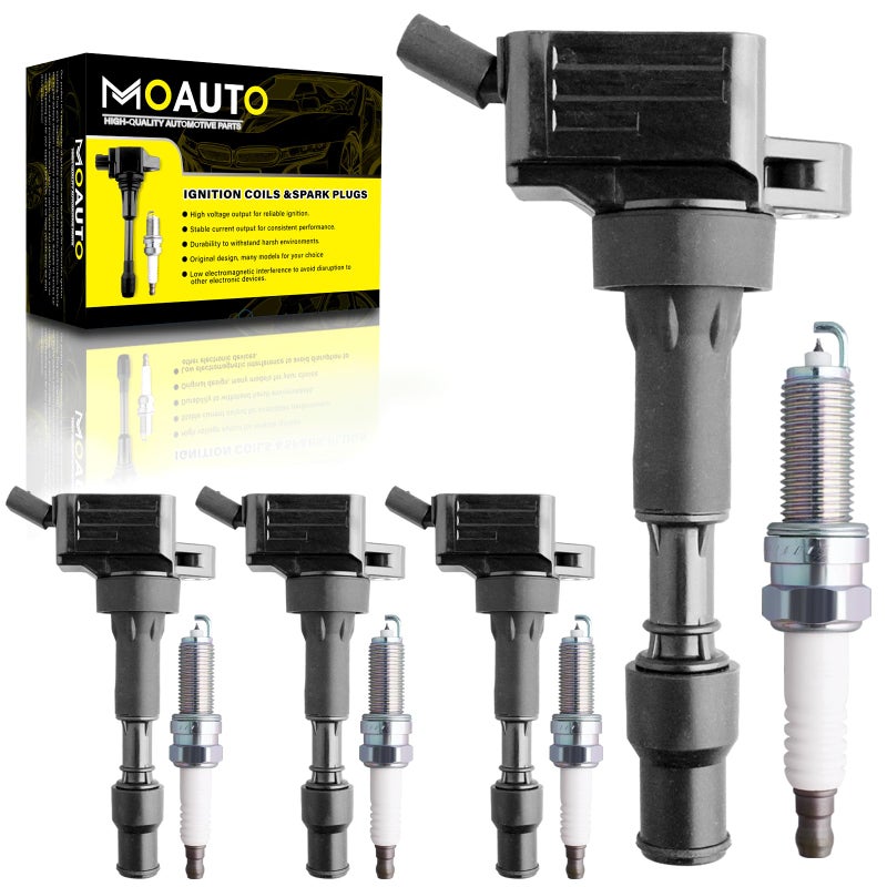 MOAUTO Set of 4 Ignition Coils Pack UF816 273002E601 4 PCS Iridium Spark Plugs Compatible with 20162022 Hyundai Elantra Kona Sonata Veloster Kia Forte Optima L4 20L