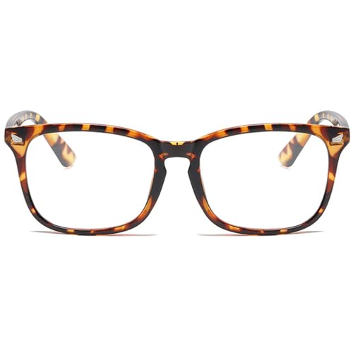 EYLRIM Square Frame Clear Lens Glasses Non Prescription Eyeglasses(A8 Tortoise) - Image 3