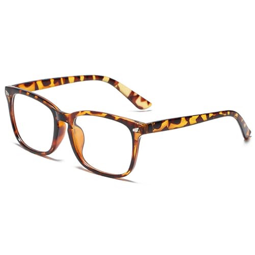 EYLRIM Square Frame Clear Lens Glasses Non Prescription Eyeglasses(A8 Tortoise) - Image 1