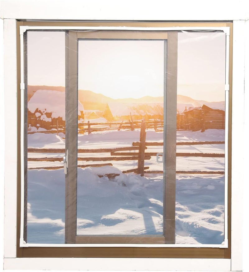 JOOFAN DIY Magnetic Window Insulation kit Transparent Film with White Frame Max 51"X59" Fits Any Size Smaller - Image 1