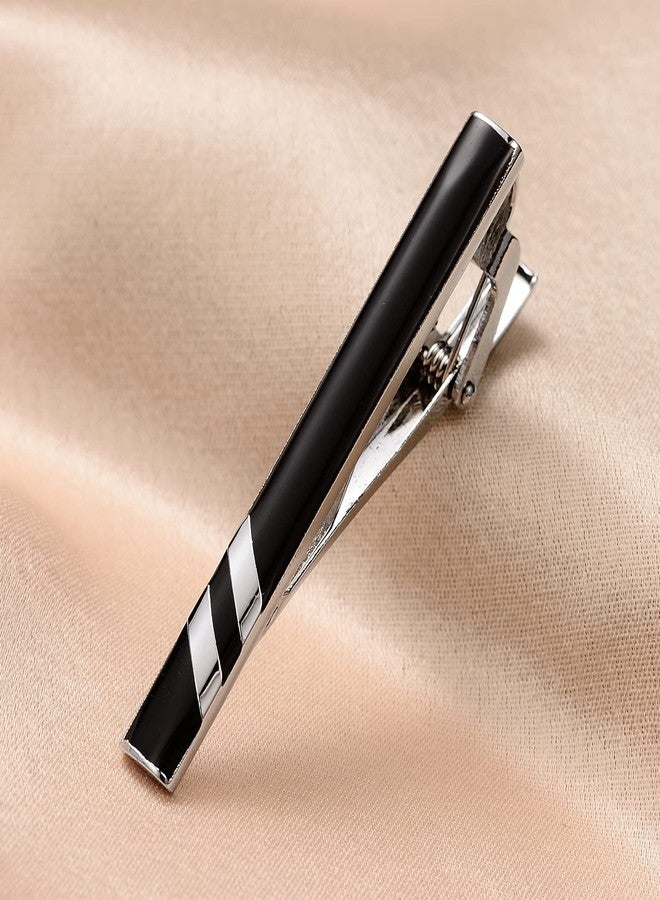 wynameleri Tie Pins for Men Silver Black 3 Pcs Tie Clip Set 1.8'' 2 Inch Business Shirt Necktie Pinch for Men T0303008 - Image 4