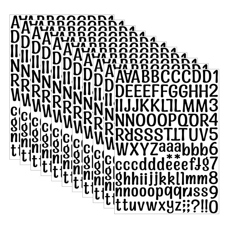 SXDMHYB 2772Pcs Alphabet Stickers 22 Sheets 1 Inches Alphabet Number Stickers Self Adhesive Sticker Vinyl Stickersfor Notebook LabelsScrapbooking CraftsDIY Crafts Art MakingBlack - Image 3