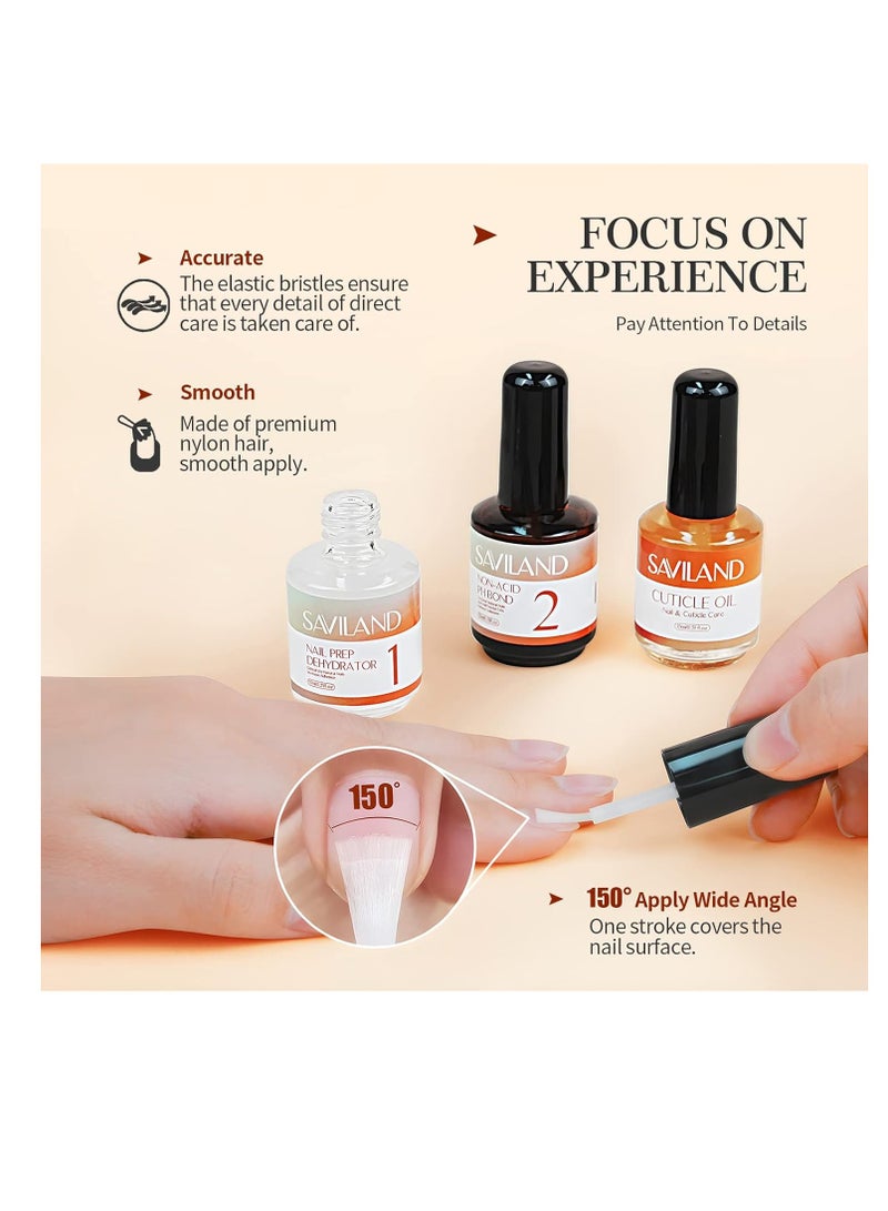Saviland 15ml Nail Dehydrator and Primer and Cuticle Oil for Nails – 16PCS Natural Acid-free Nail Primer and Dehydrator Nail Prep for Gel Nail Polish & Acrylic Nails Salon Nail Art Tools  - Image 4
