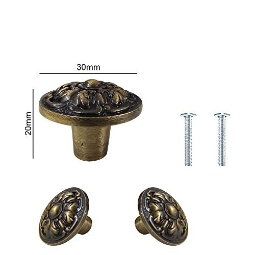 VOLO® Antique Brass Cabinet Knob/Drawer Knob/Knobs for Home and Office/Pull Handle (Jn-125)(Pack of 2 Pcs) - Image 2