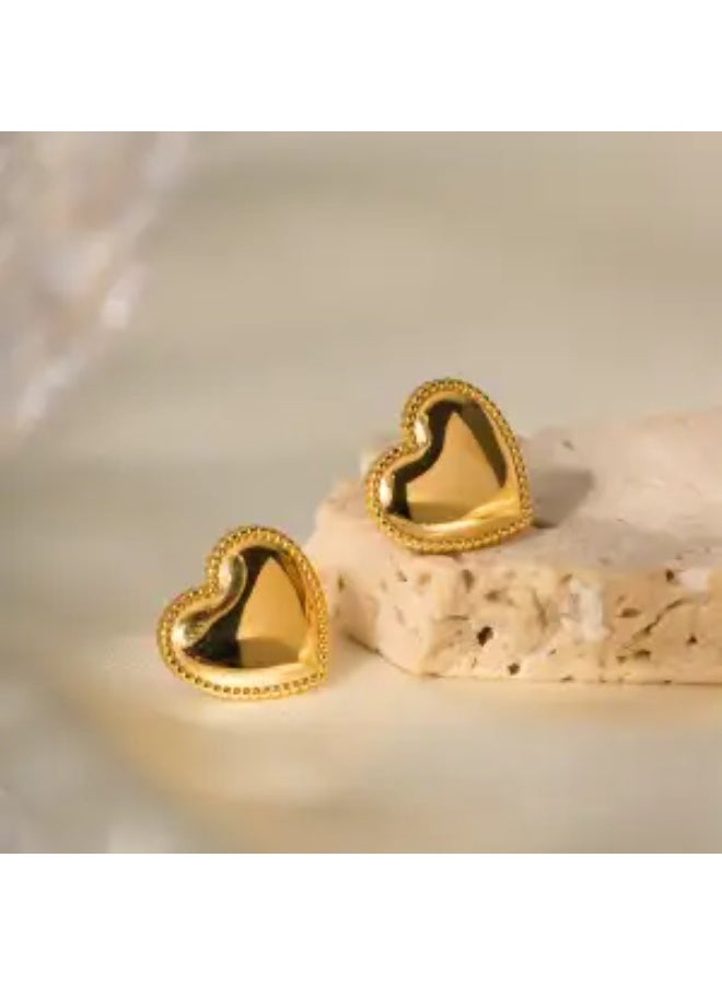 Gold-Plated Heart Earrings for Women & Girls – Romantic Lightweight Jewelry for Daily Wear, Gifts & Special Occasions  - Image 2