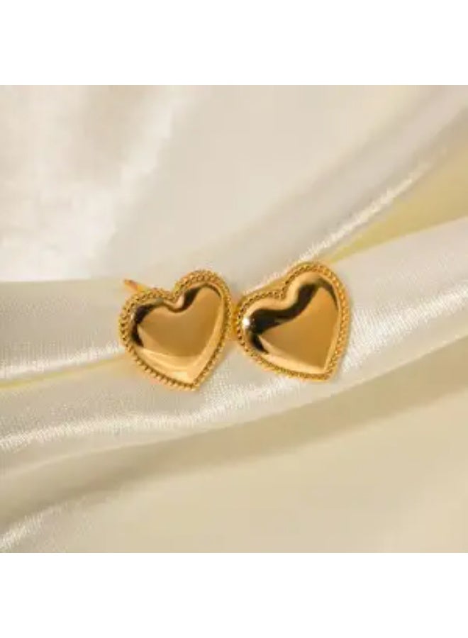 Gold-Plated Heart Earrings for Women & Girls – Romantic Lightweight Jewelry for Daily Wear, Gifts & Special Occasions  - Image 4