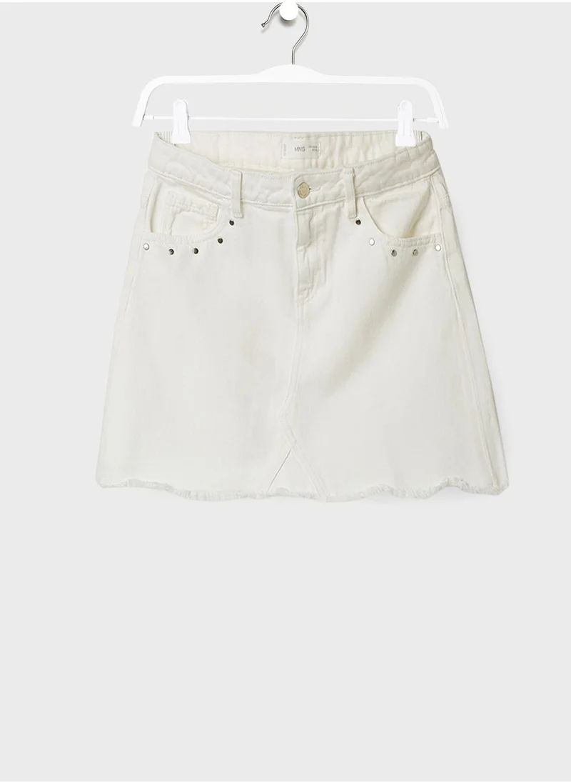 MANGO Youth Studded Denim Skirt