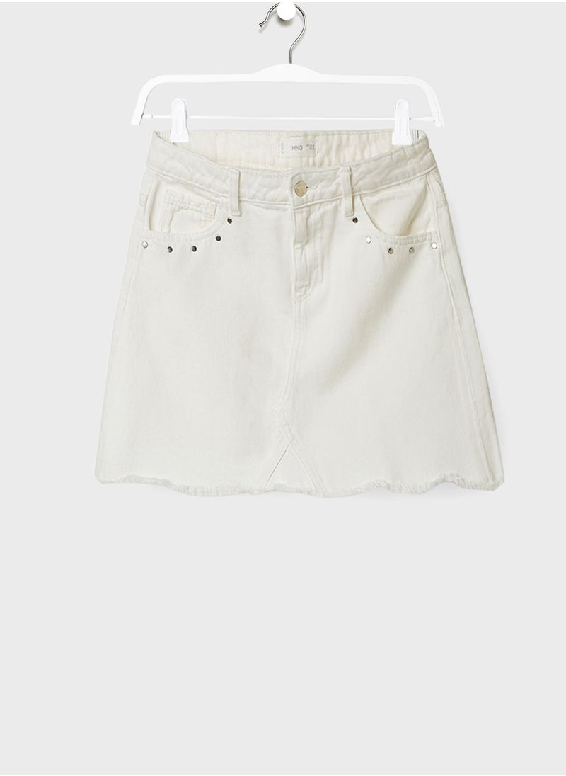 MANGO - Youth Studded Denim Skirt - Image 1