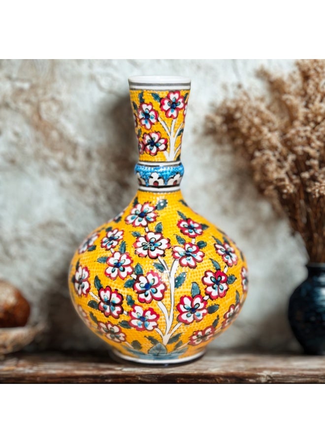 مزهرية زخرفية يدوية الصنع بنمط زهري 15 سم - Image 2