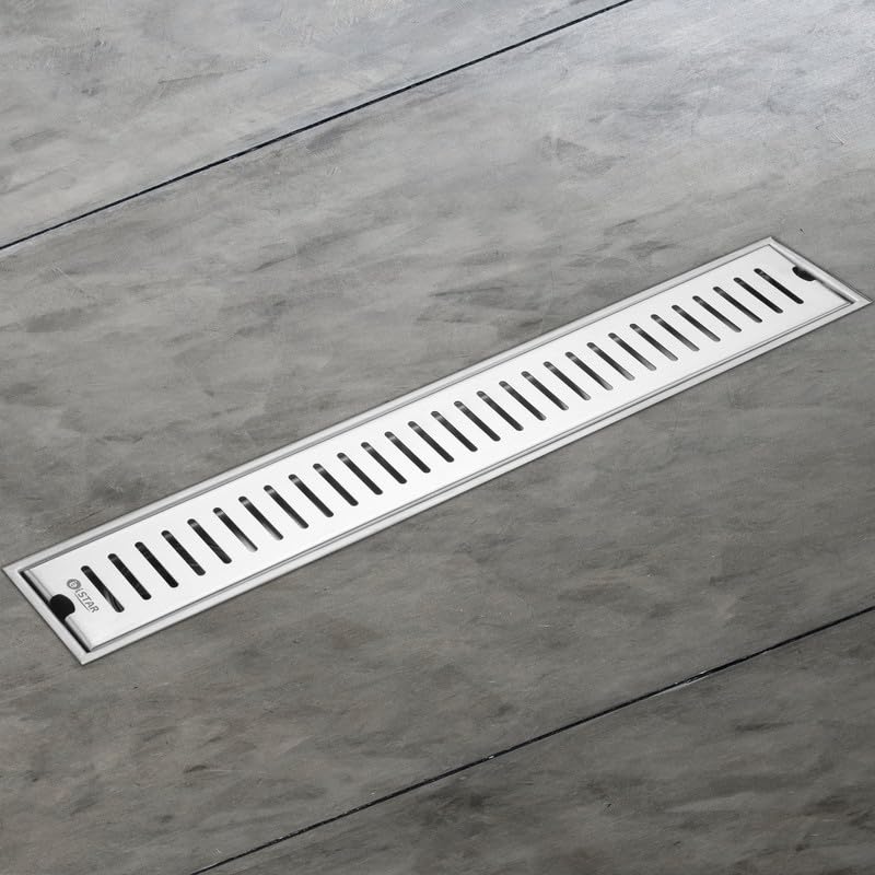 iSTAR 304 Grade Stainless Steel Shower Drain Channel | Corrosion Resistant Water Water Floor Drainer with Pest Trap and Side Hole for Bathroom, Balconies, Wetrooms, Kitchens (12 x 4 inches) - Image 1