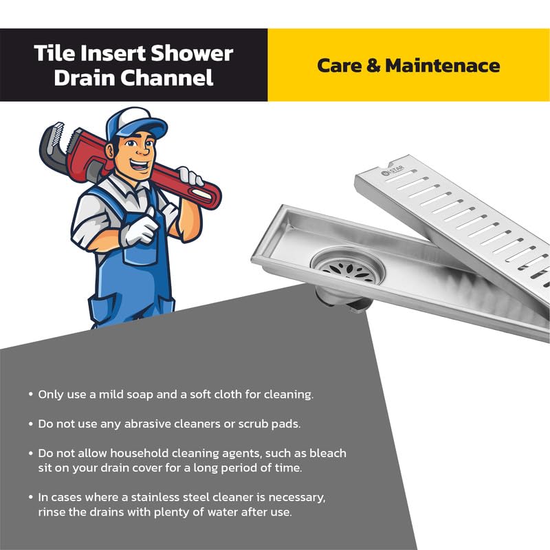 iSTAR 304 Grade Stainless Steel Shower Drain Channel | Corrosion Resistant Water Water Floor Drainer with Pest Trap and Side Hole for Bathroom, Balconies, Wetrooms, Kitchens (12 x 4 inches) - Image 5