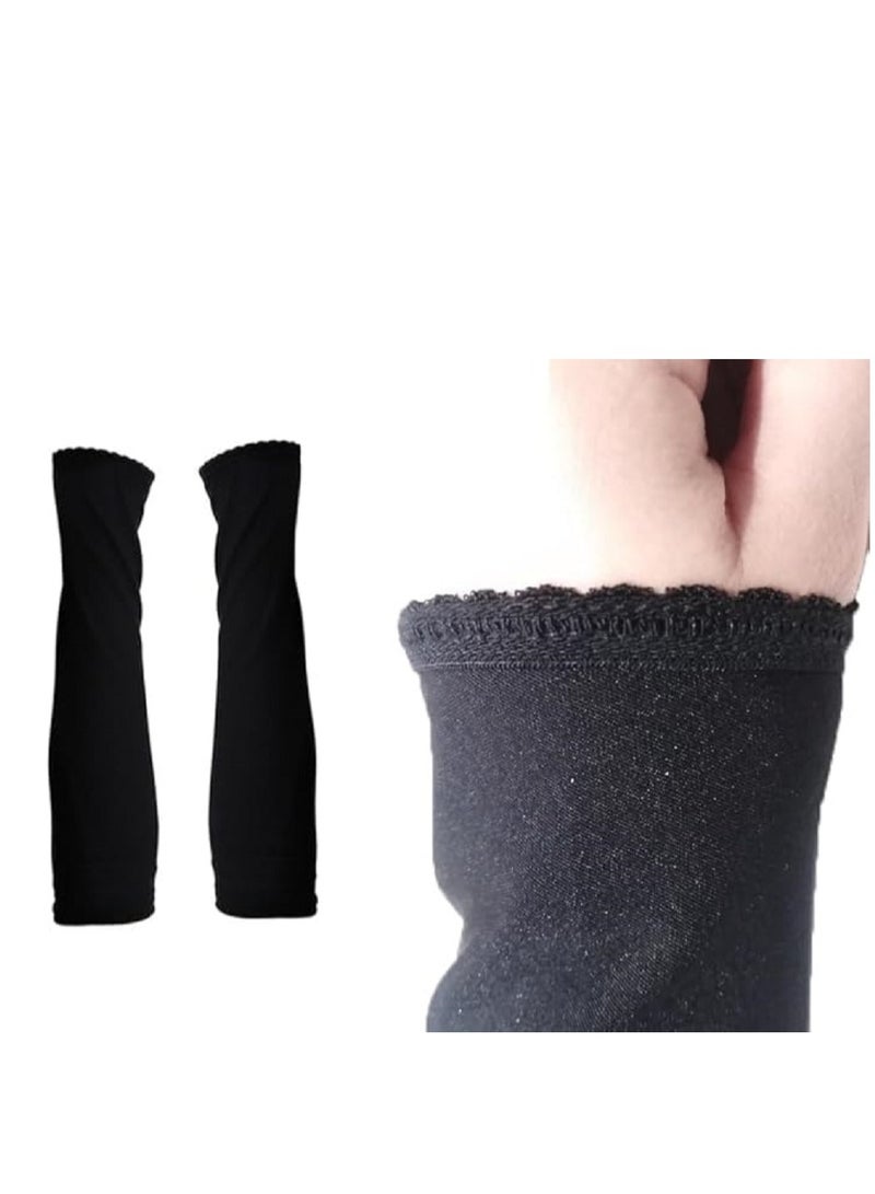 Generic 1 Pair UV Protection Arm Cover Stretchy Islamic Hijab Arm Cover Modest Arm Cover Elastic Sleeves Warm Winter  - Image 1