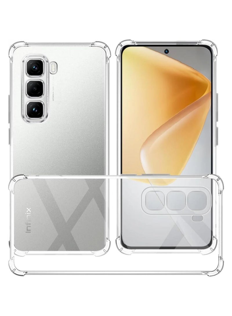 ثلاثة نمور حالة لـ Infinix الساخنة 60i 4G واضحة TPU أربع زوايا غطاء الحماية العسكرية الشفافة الناعمة - Image 1