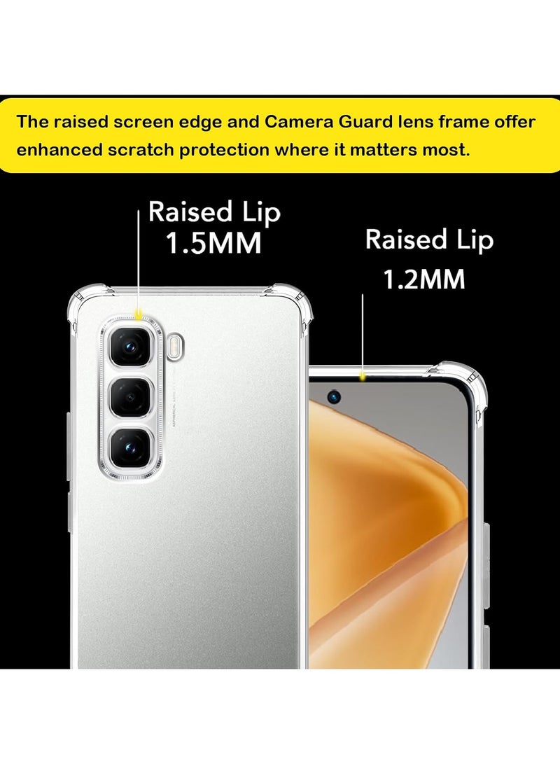 ثلاثة نمور حالة لـ Infinix الساخنة 60i 4G واضحة TPU أربع زوايا غطاء الحماية العسكرية الشفافة الناعمة - Image 3