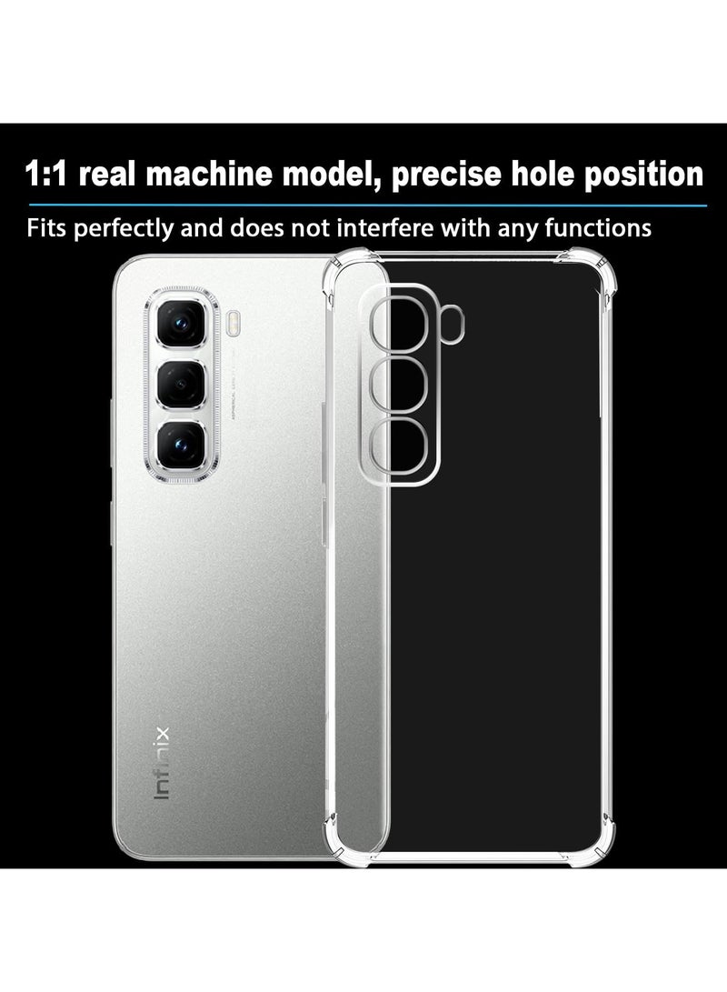 ثلاثة نمور حالة لـ Infinix الساخنة 60i 4G واضحة TPU أربع زوايا غطاء الحماية العسكرية الشفافة الناعمة - Image 2