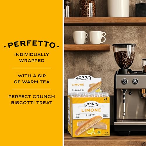Nonni's Limone Lemon-Iced Biscotti Cookies – Individually Wrapped Italian Tea-Time Snack, Crunchy Twice-Baked, 110 Cal Each, 21.5 oz Carton - Image 5
