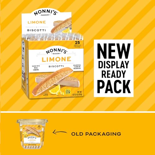 Nonni's Limone Lemon-Iced Biscotti Cookies – Individually Wrapped Italian Tea-Time Snack, Crunchy Twice-Baked, 110 Cal Each, 21.5 oz Carton - Image 3