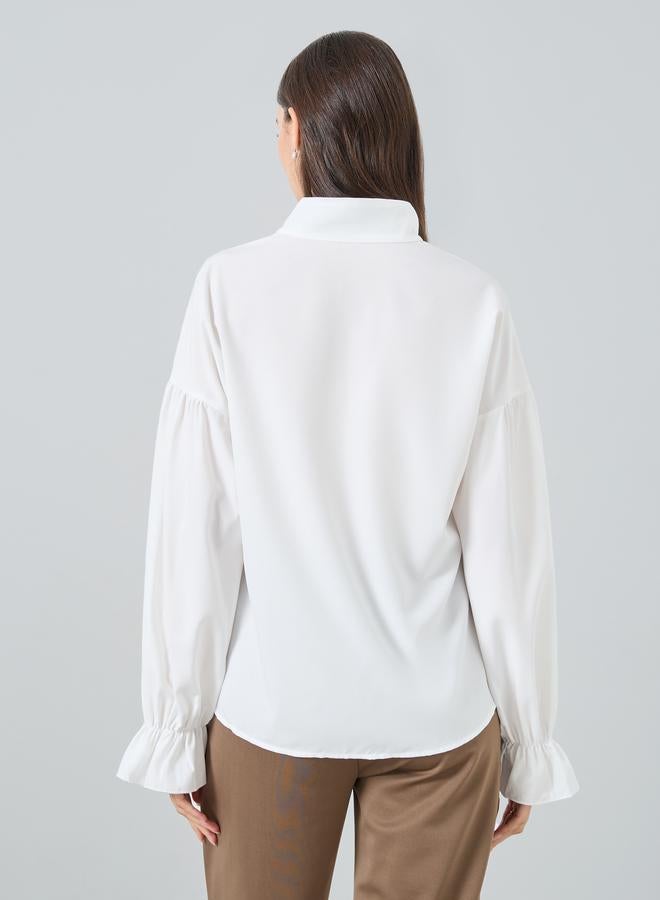 Take Two Front Ruffle Detail Long Sleeve Shirts - Image 5